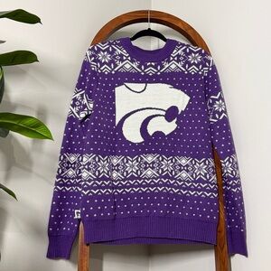 Campus Specialties MEDIUM Purple K State Wildcats Fair Isle Crewneck Sweater
